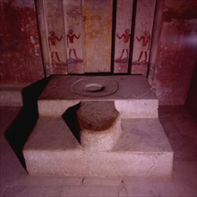 Sakkara, mastaba of Ti , offerings table in front of a false door