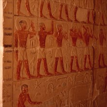 Saqqarah, mastaba des deux frères Niänkhknoum et Khoumhotep, procession des prêtres du Ka porteurs des offrandes