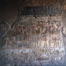 El Kab, tomb of Paheri,  all the funeral rites carried out during the entombment