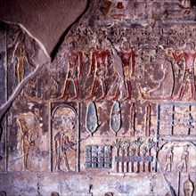 El Kab, Tombe de Pahéri,  transport d’une forme sur un traîneau