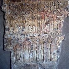 El Kab, Tomb of Paheri, purification scene, mourners