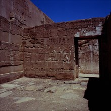 Medinet Habu, Temple of Ramses III, retinue of Rêhorakhty , open-air hall