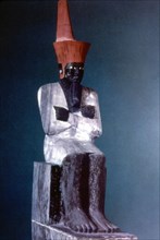King Montuhotep II "Neb-Hetep-Rê" in jubilee costume with the white mantle of the Sed holiday
