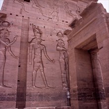 Philae, Temple of Isis. Outer pylon, east side