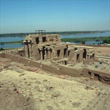 Kôm Ombo, Vue générale du temple et du Nil