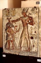 Panel representing a scene of ritual massacre of enemies by Ramses II