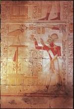 Abydos, Pharaoh making an offering to Thot