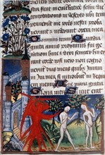 Manuscript of the Hours of Rohan-Montauban: Adam and Eve driven out of Paradise