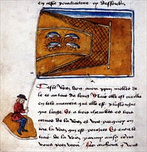 Manuscrit d'Henry de Ferrières, le livre du Roy Modus et de la Royne Ratio, scène de pêche
