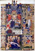 Manuscrit des Heures de Rohan-Montauban : la Messe de saint-Grégoire et la Vierge en pitié