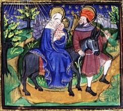 Manuscript of the Hours of Rohan-Montauban : The  Flight into Egypt