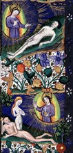 Manuscrit des Heures de Rohan-Montauban : La Création d'Adam et Eve