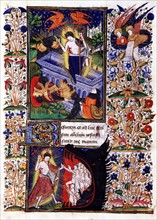 Manuscript of the Hours of Rohan-Montauban : The Resurrection of Christ and the Descent into Hell