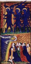 Manuscrit des Heures de Rohan-Montauban : La  Résurrection du Christ et la descente aux Enfers, détail