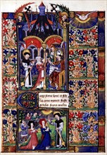 Manuscrit des Heures de Rohan-Montauban : Grande composition à deux scènes sur la vie de saint Fiacre