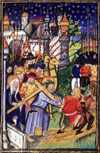 Manuscript of the Hours of Rohan-Montauban : Carrying the Cross
