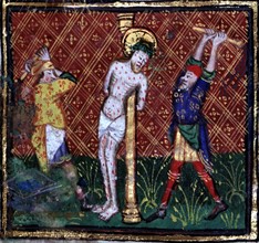 Manuscrit des Heures de Rohan-Montauban :  La Flagellation