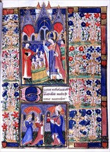 Manuscrit des Heures de Rohan-Montauban : grande composition à deux scènes : la vie de saint Nicolas
