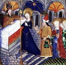 Manuscrit des Heures de Rohan-Montauban : Scène de la Vie de la Vierge