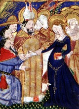 Manuscrit des Heures de Rohan-Montauban : le Mariage de la Vierge avec Joseph
