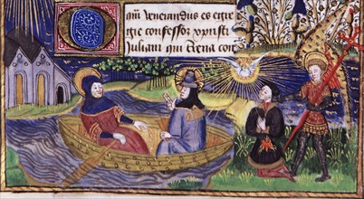 Manuscrit des Heures de Rohan-Montauban : Grande composition à deux scènes : la vie de saint Julien, détail