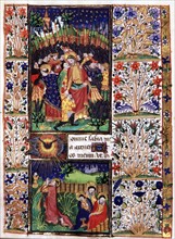 Manuscrit des Heures de Rohan-Montauban : L'arrestation du Christ et la prière au Jardin des Oliviers