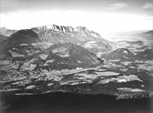 Eagle's Nest, Adolf Hitler's retreat at Berchtesgaden: The Bavarian alps seen from the balcony.