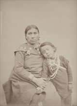 Portrait of 'Red Indian' Beautiful Hill with her son