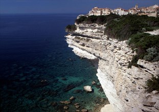Bonifacio seen going along the cliff of the Accore coast