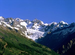 Vue du col de la Pousterle en direction du Glacier Blanc