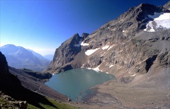 View from Grangettes Pass towards Eychauda Lake