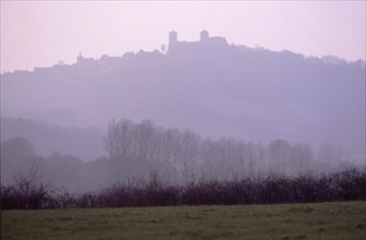 Vue de la D958, entre Foissy-les-Vézelay et Saint-Père, en direction du nord, Vézelay