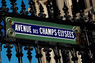 Champs Elysees sign, Paris