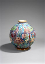 Longwy and Chevallier, Round earthenware vase