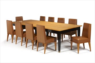 André Arbus, Suite de dix chaises et Table de salle à manger