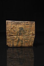 Two egyptian painted wood sarcophagus panels
