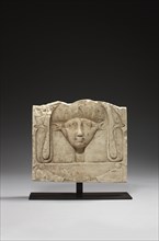 Egyptian fragmentary low-relief with the goddess Hathor