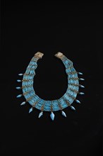 Egyptian blue faience necklace