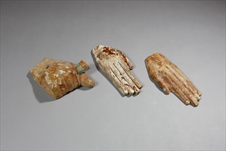 Three egyptian sarcophagus hands