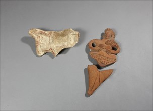Lot of one silex ostracon and a statuette