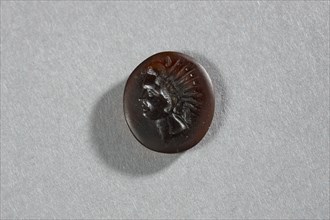 Intaille ovale gravée du profil vers la gauche d'Alexandre le Grand