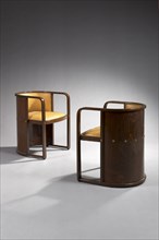 Hot-formed beech armchairs