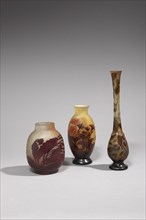 On the left : Ovoid vase
On the middle : Ovoid vase with flared neck
On the right : Soliflore-neck vase on a bulbous base and stem
