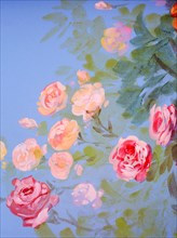 Flowers. Painted canvas tarp
