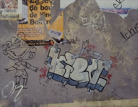Bâche peinte. Graffiti