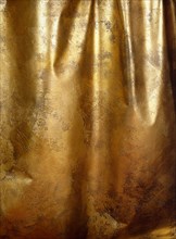 Painted backdrop. Golden curtain