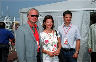 06/03/2000. King Carl Gustav, Queen Sylvia and Prince Carl Philip at the formula one grand prix of Monaco.