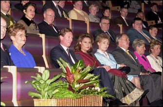 01/28/2001. Grand Duke Henri and Grand Duchess Maria Teresa attend a concert in tribute to Grand Duke family.