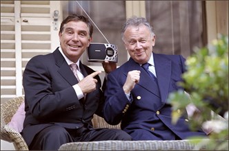 02/00/2001.  French Radio hosts Philippe Bouvard and Jean-Pierre Foucault back on the air of RTL