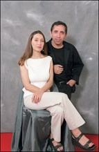05/11/2001. EXCLUSIVE 54th Cannes film festival: studio of Mohsen Makhmalbaf and Niloufar Pazira
